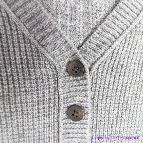 NEW Madewell Plus Asherton Waffle Henley Sweater in gray, 3X - Picture 7 of 16